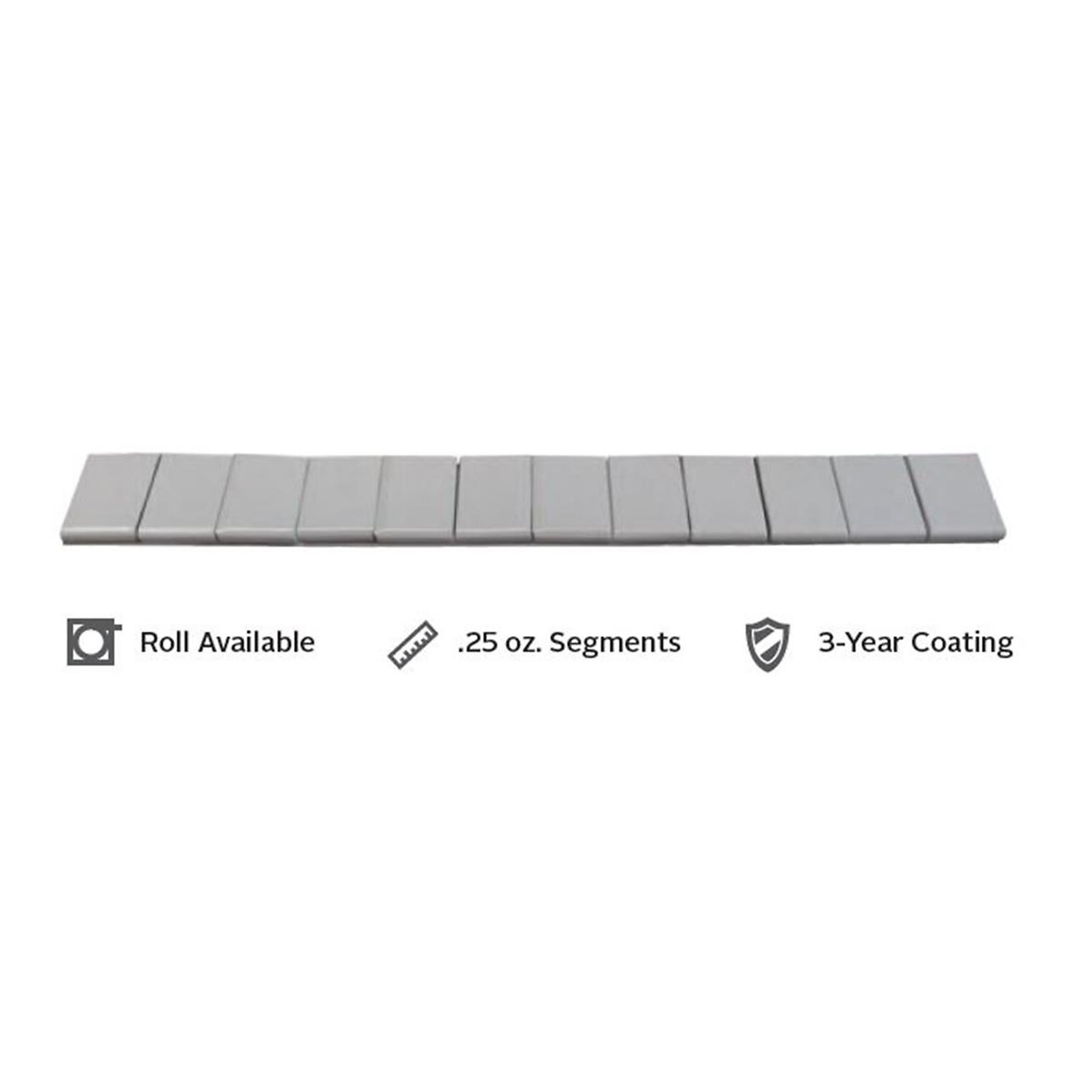 Wegmann Automotive Low-Profile Wheel Weights — 0.25 Oz. Segments, 3 Oz. per Strip, Grey Coating, Model# PWW200576FER
